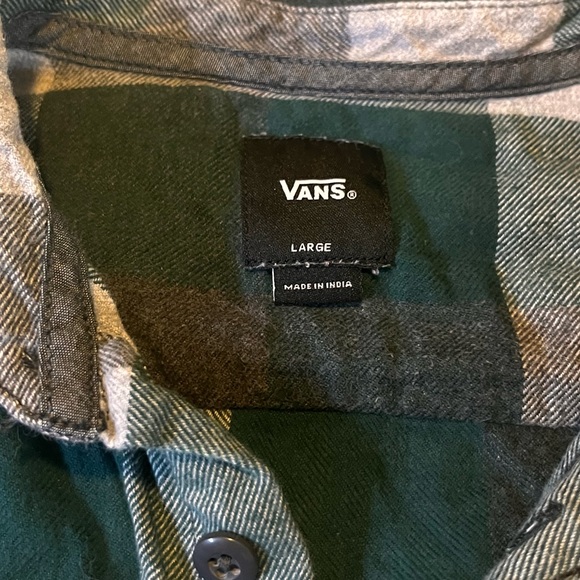 Vans Boys Sz L Youth Plaid Top - Picture 2 of 2